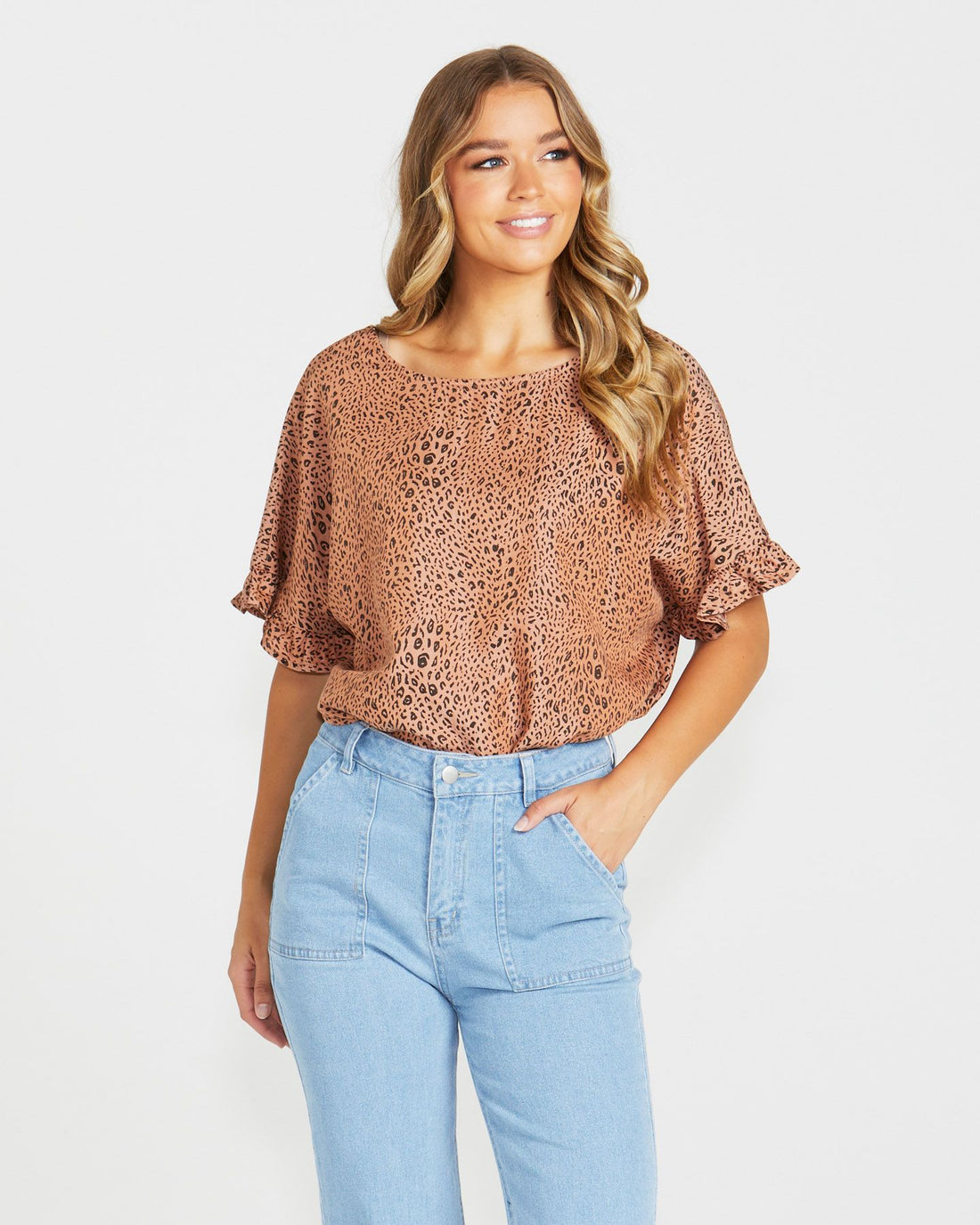 Davie Top - Sandy Animal Print