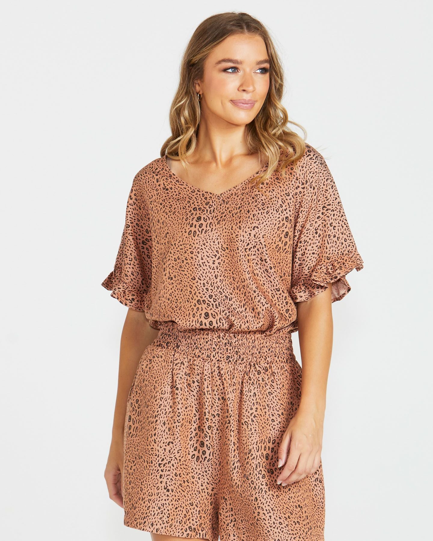 Davie Top - Sandy Animal Print