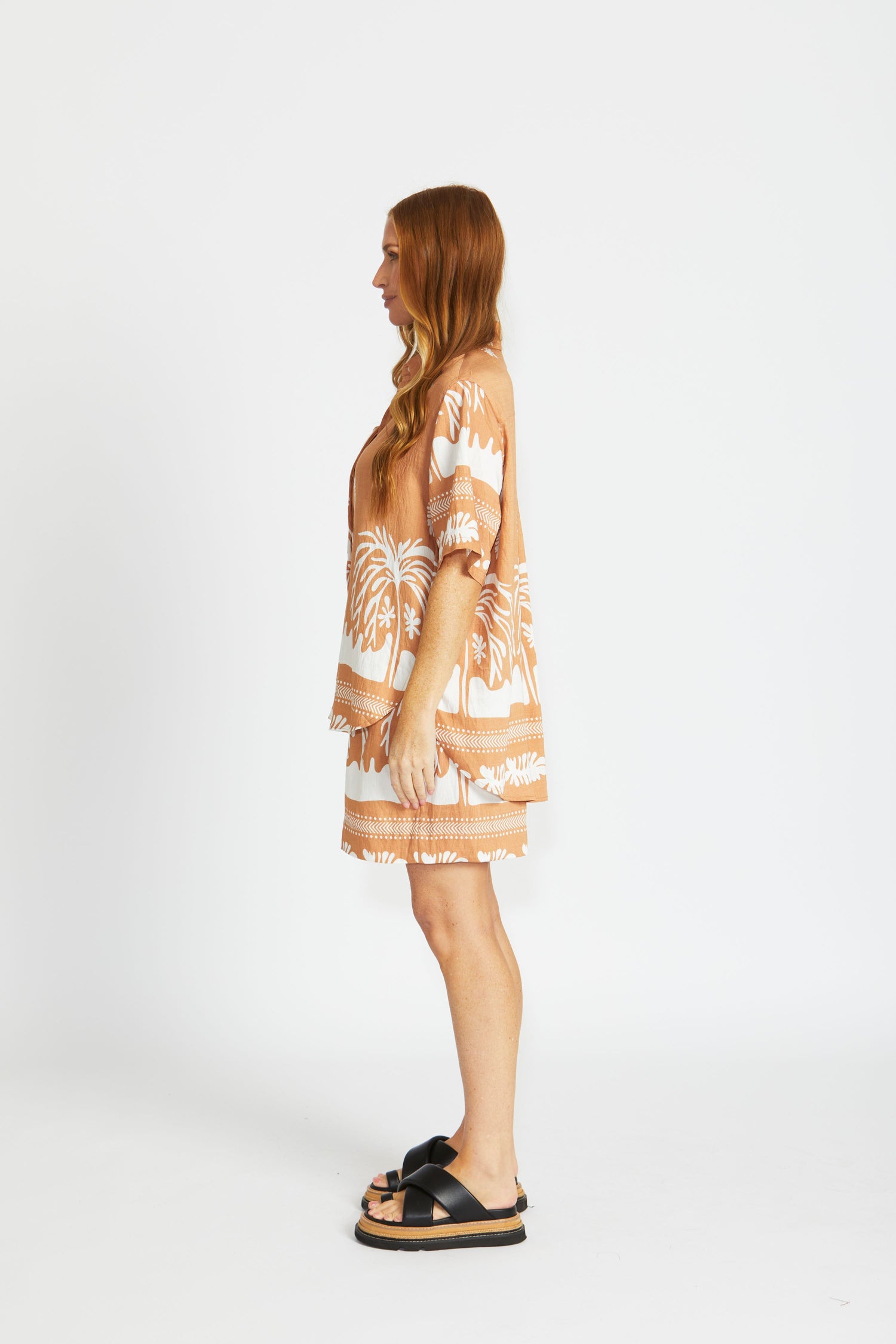 Avery Shorts - Terracotta Palm