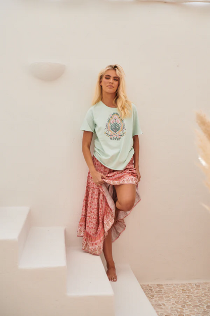 Flora Tee - Aqua