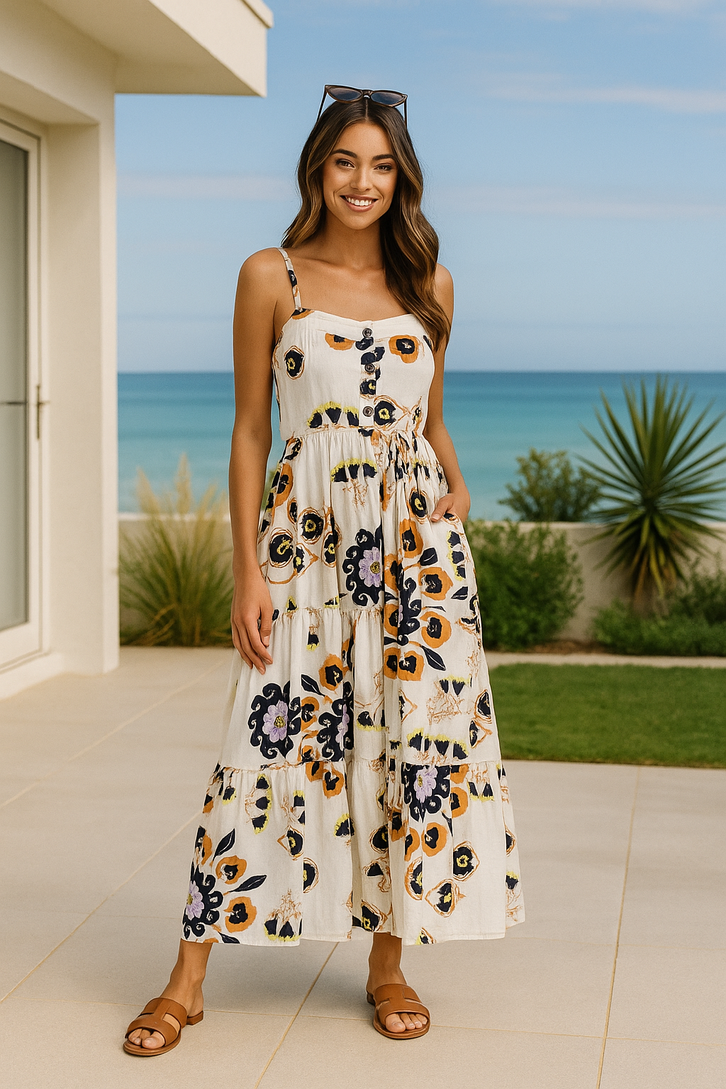 Freya Maxi Dress - white floral