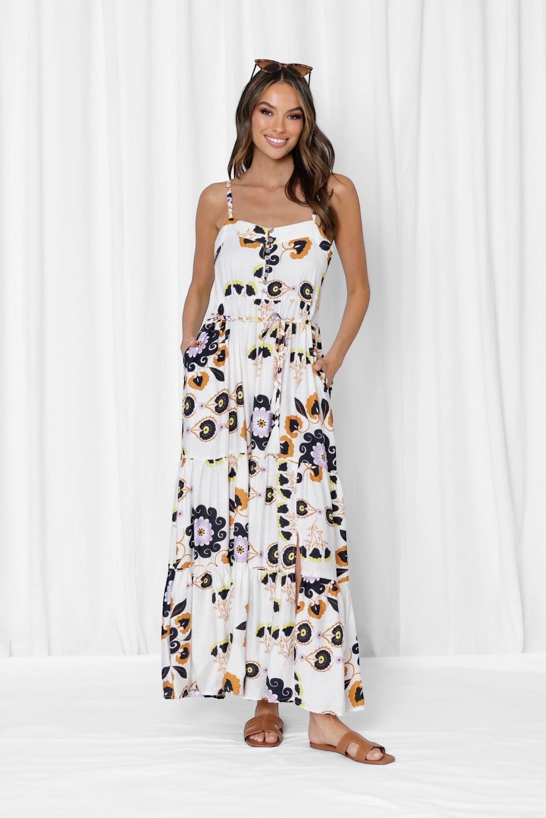 Freya Maxi Dress - white floral