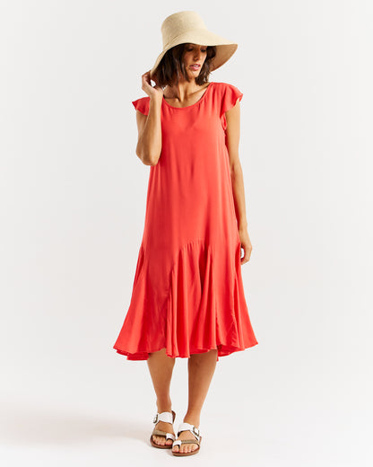 Hannah Dress - Fiesta Red