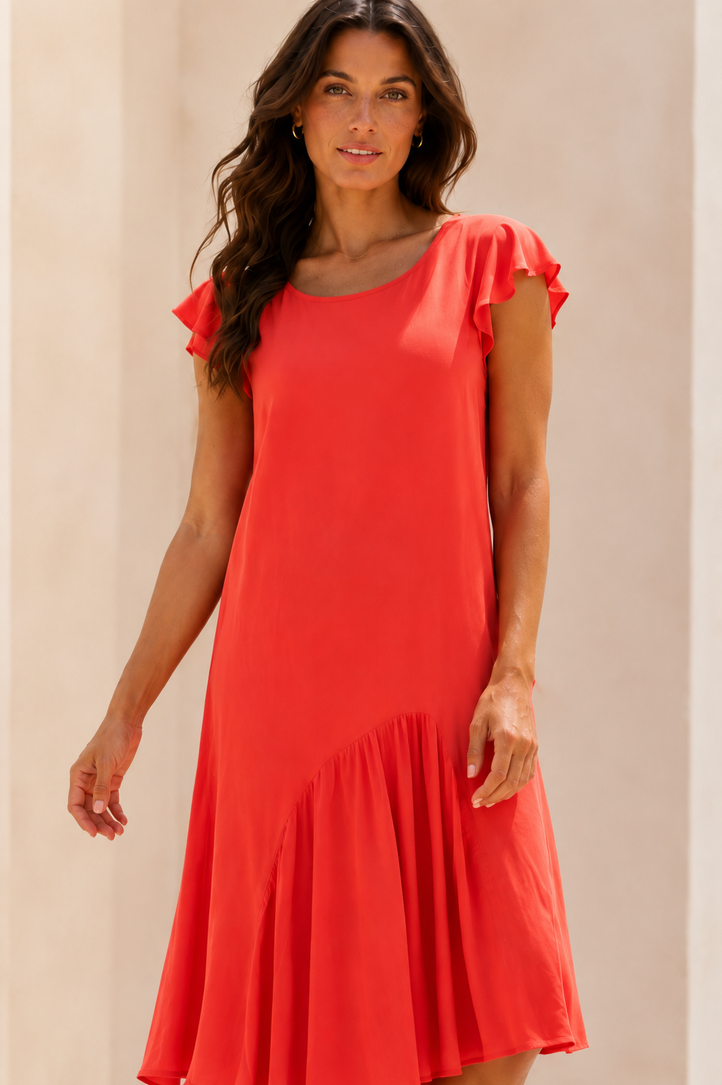 Hannah Dress - Fiesta Red
