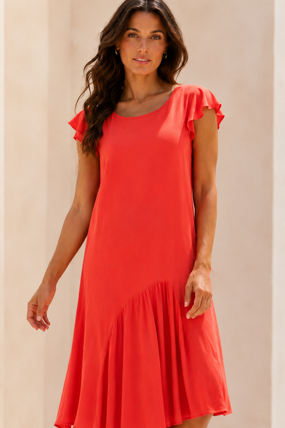 Hannah Dress - Fiesta Red