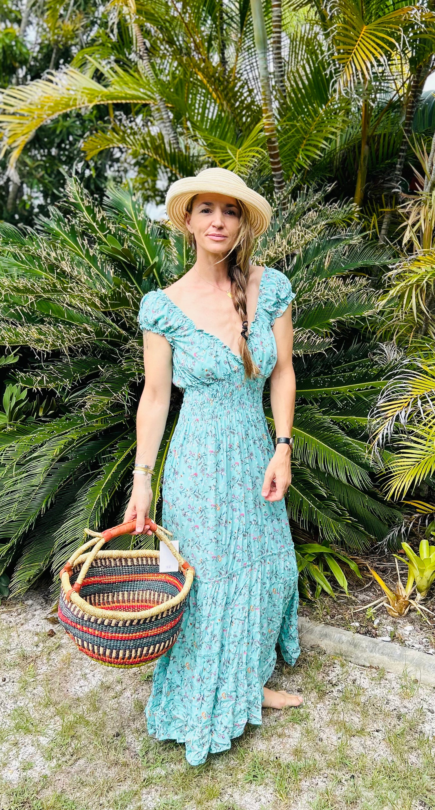 mint beach dress Short Mint Green Casual Summer Dress with Floral Print Mint Green / Large