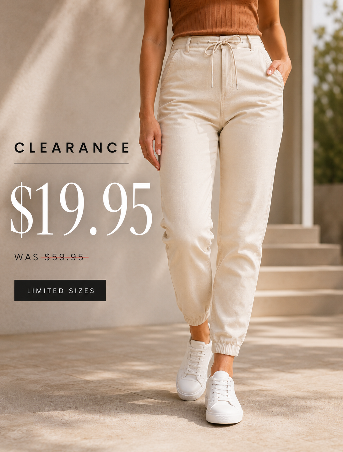 3/4 length denim jogger