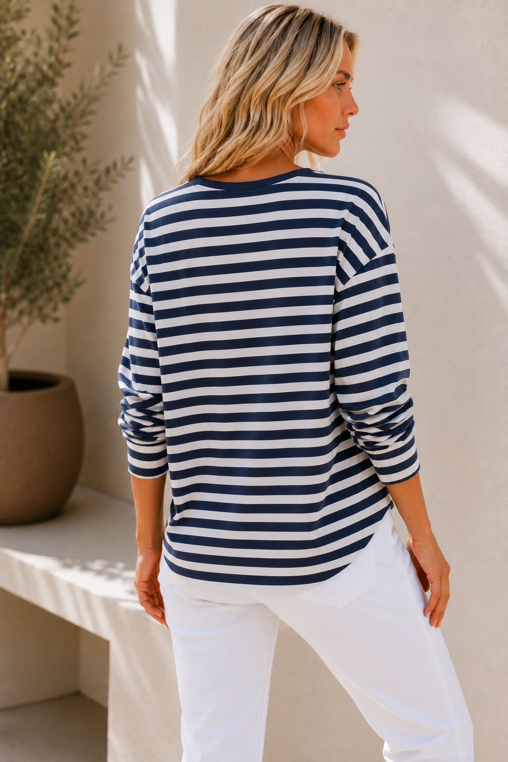 Jessie Long Sleeve Tee - Blue Stripe
