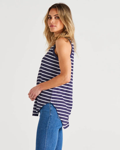 Keira Tank - Dark Blue Stripe