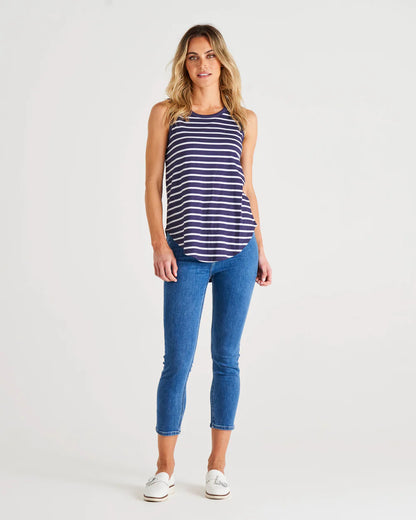 Keira Tank - Dark Blue Stripe