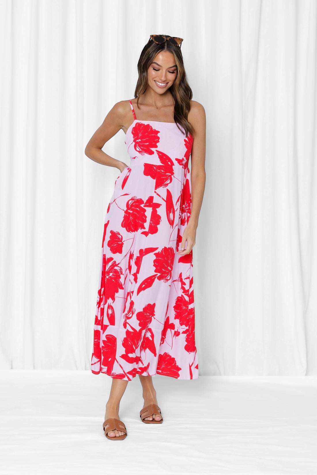 Felicity Floral Maxi Dress - Red