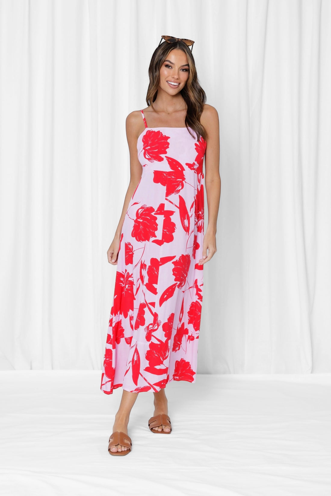 Felicity Floral Maxi Dress - Red