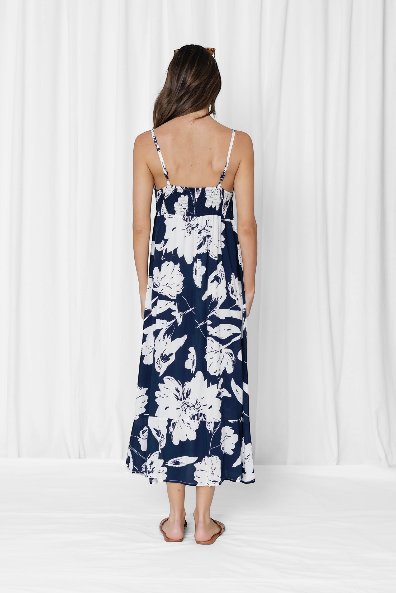 Felicity Floral Maxi Dress - Navy
