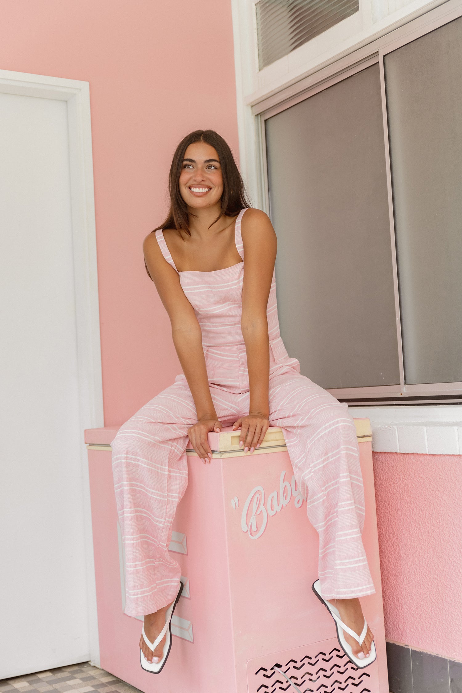 Lea Crop Top - Pink Stripe