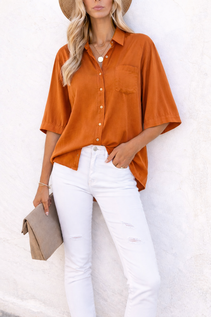 Lucia Shirt - Plain Rust