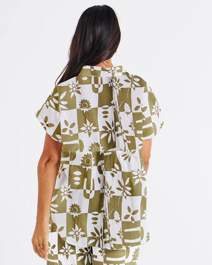 Mara Short Sleeve Shirt - Geo Floral