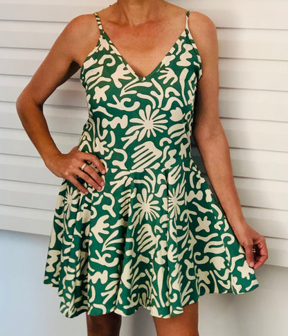 Mika Dress - Green Print