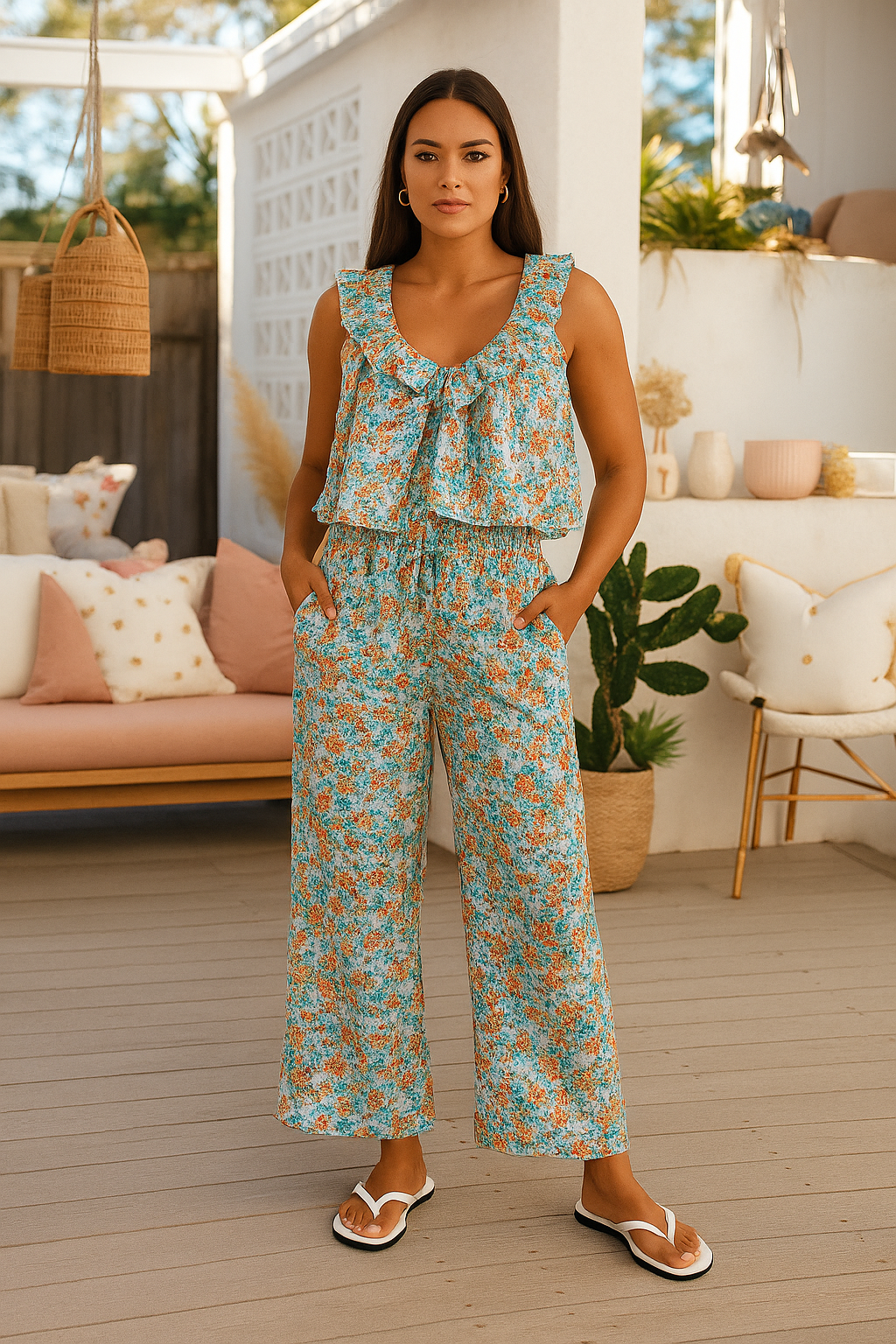 Panna Ruffled Neck Tank