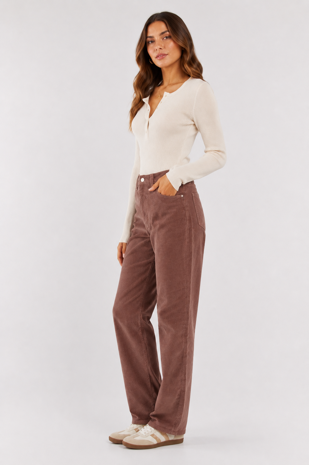 Parco Cord Straight Jean - Mushroom Brown