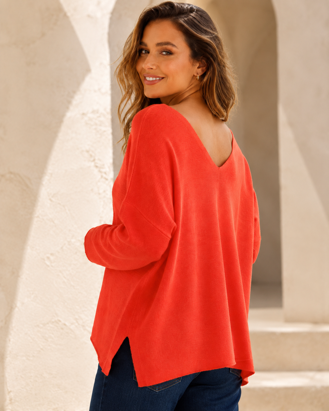 Angelina Reversible Knit - Red