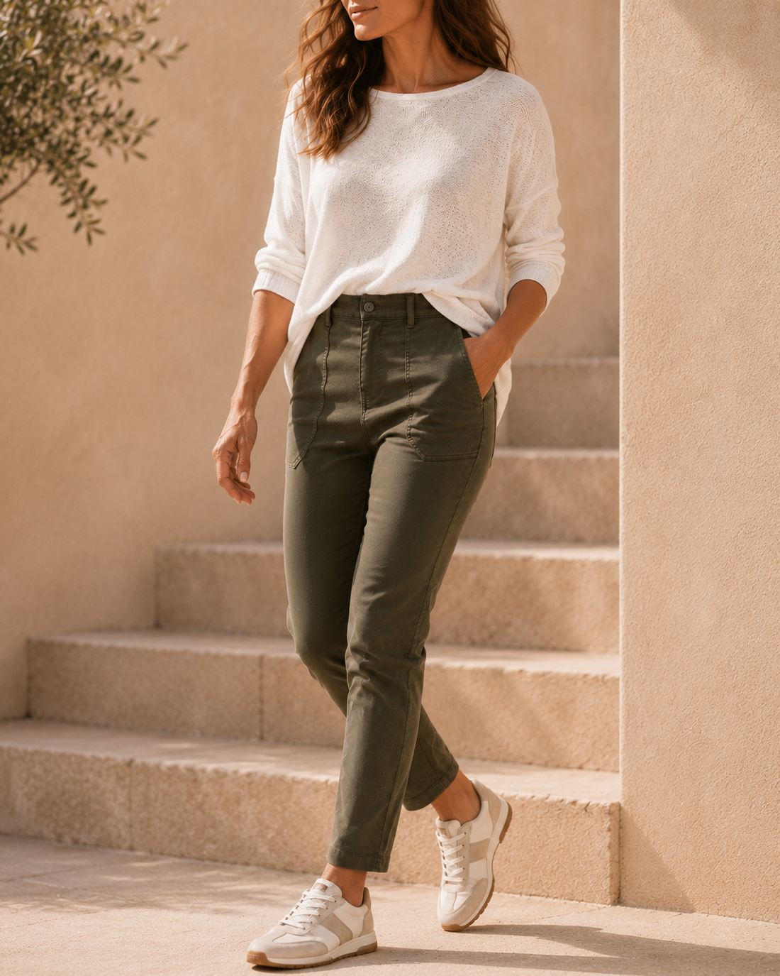 Roxette Stretch Chino Jogger - Khaki
