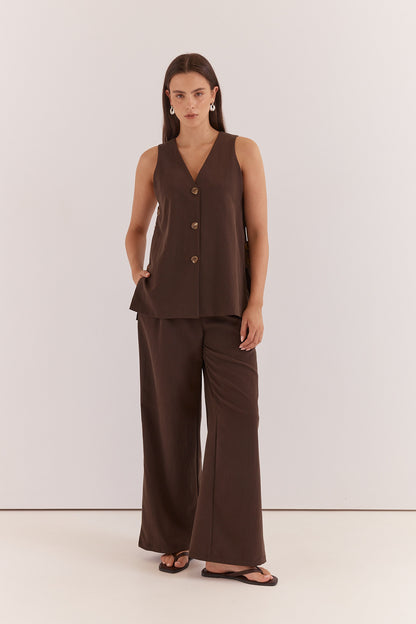 Nevra Side Panel Vest - Chocolate