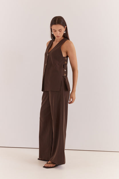 Nevra Side Panel Vest - Chocolate