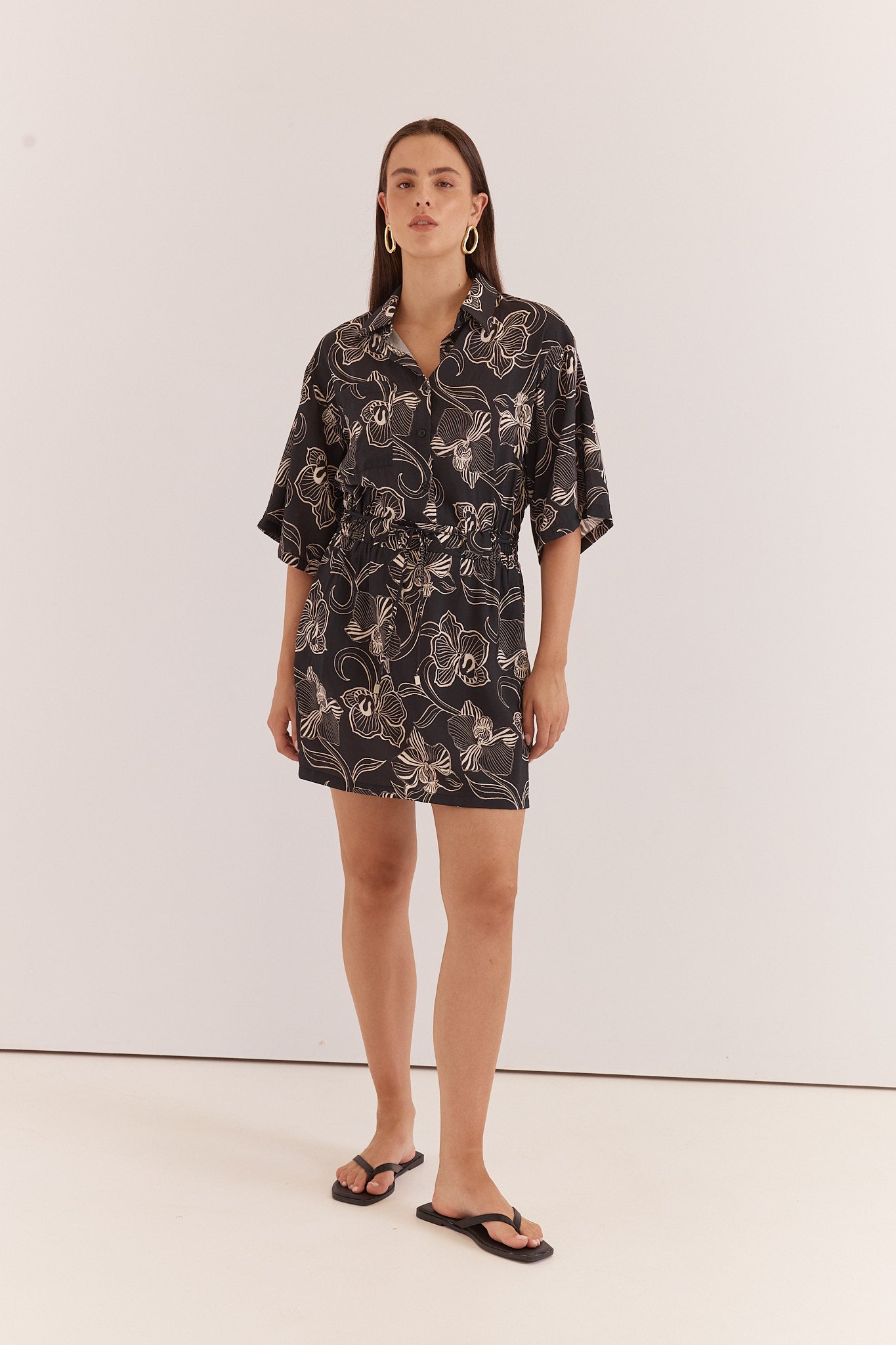Rudi Shirt Dress - Snap Dragon Black
