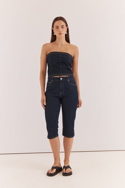 Lela Denim Pedal Pushers - Rinse Wash