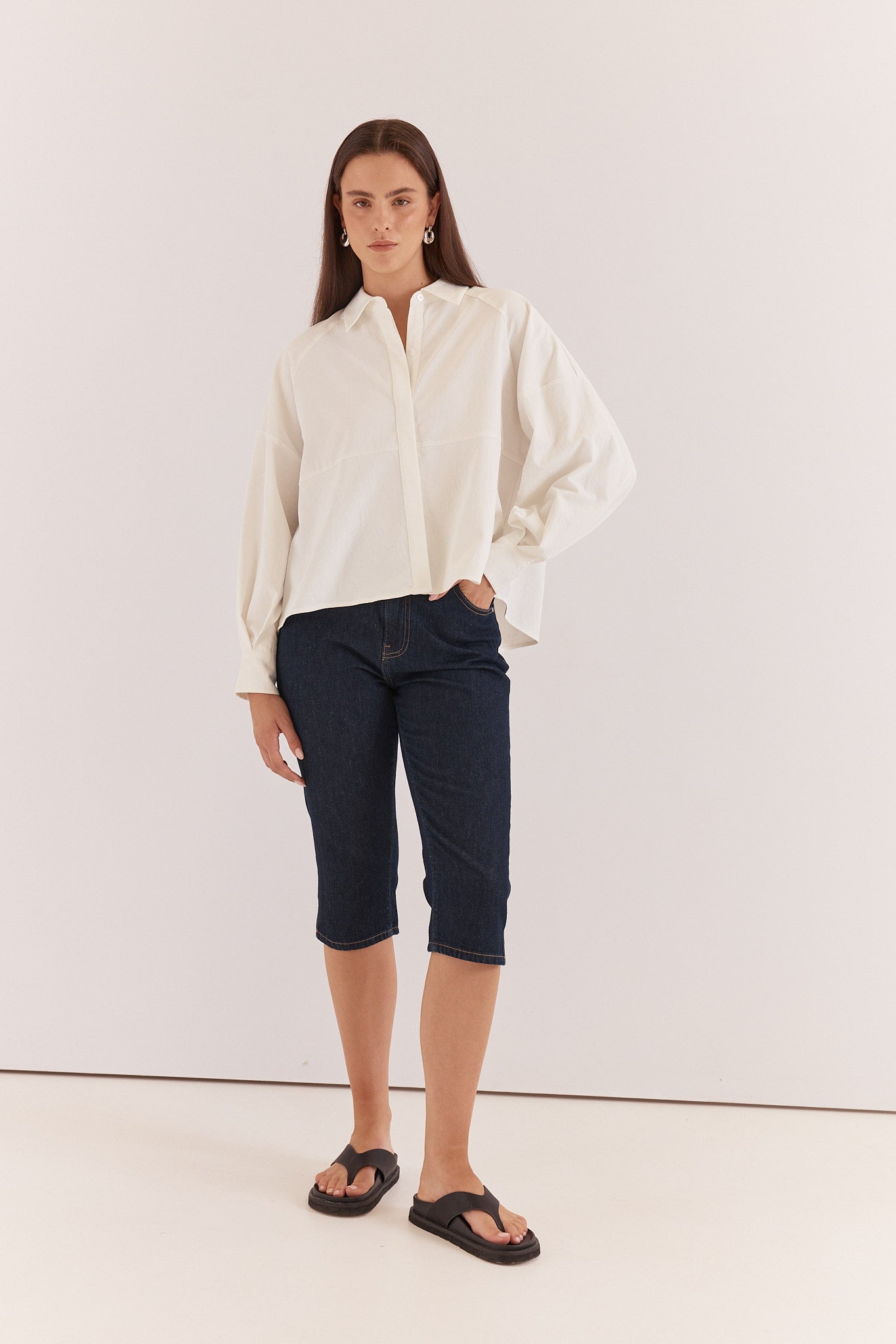 Lela Denim Pedal Pushers - Rinse Wash