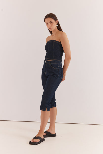 Lela Denim Pedal Pushers - Rinse Wash