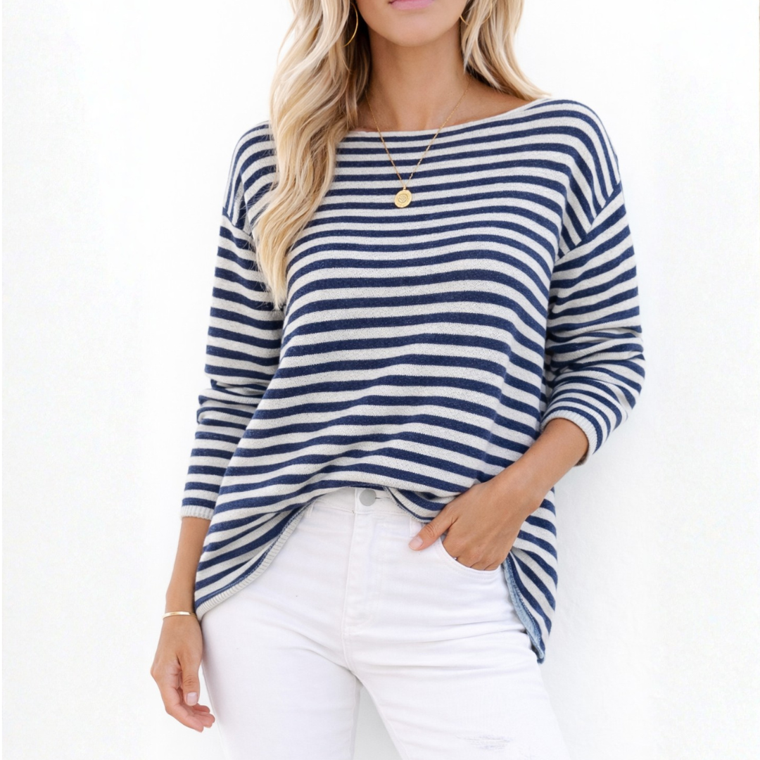 Saffron Knit - Navy Stripe