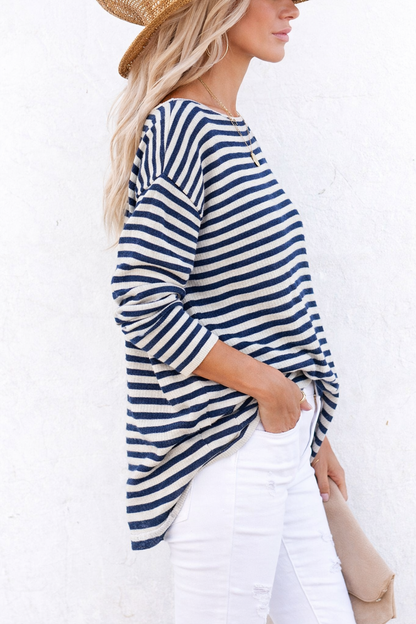 Saffron Knit - Navy Stripe