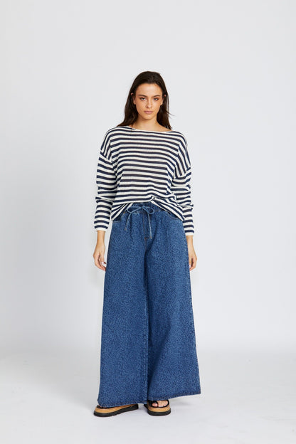 Saffron Knit - Navy Stripe