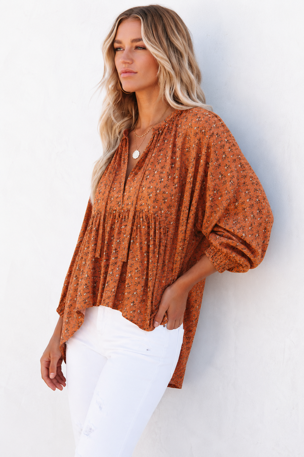 Shannon Boho Top - Ditsy