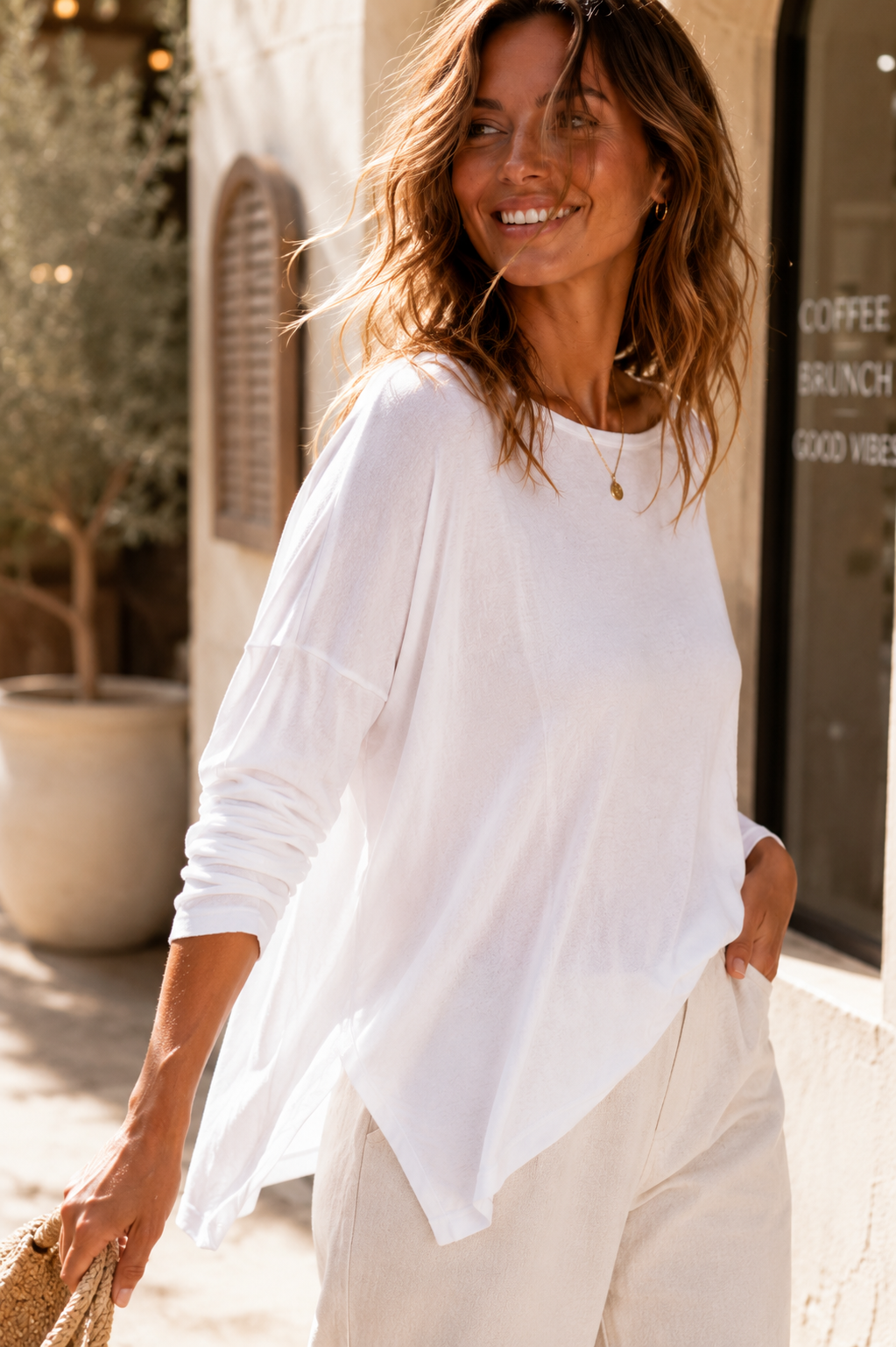 Shiv Batwing Knit - White