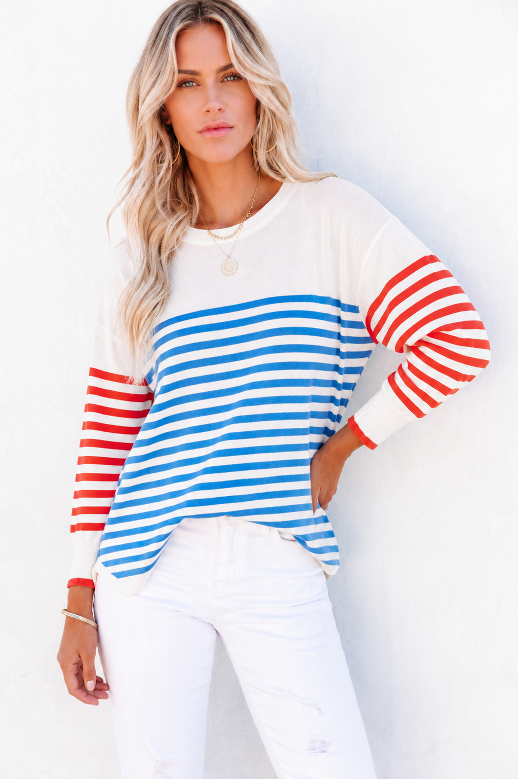 Sophie Knit - Blue &amp; Red Stripe