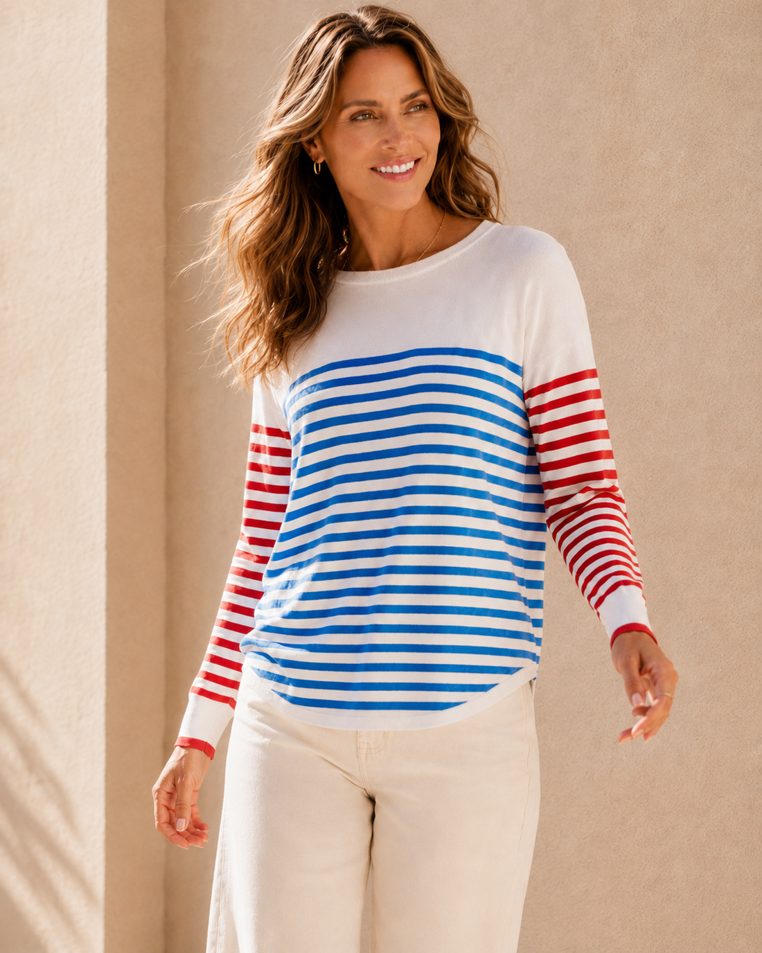 Sophie Knit - Blue & Red Stripe