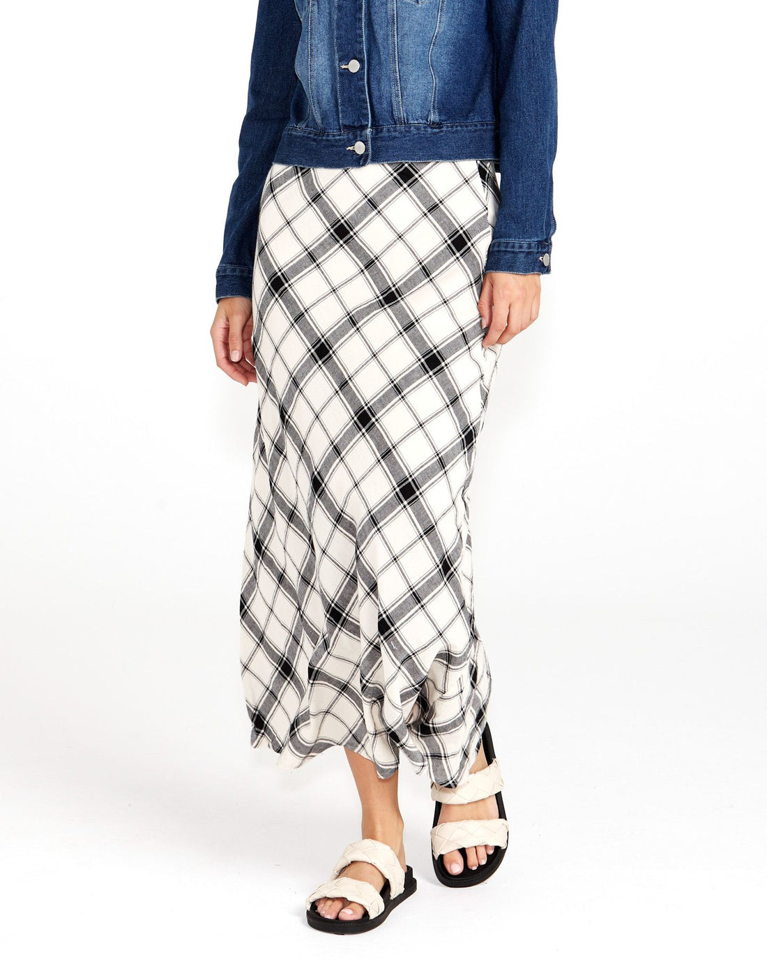 Valentina Bias Skirt - Check