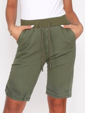 Riley Denim Shorts - Khaki