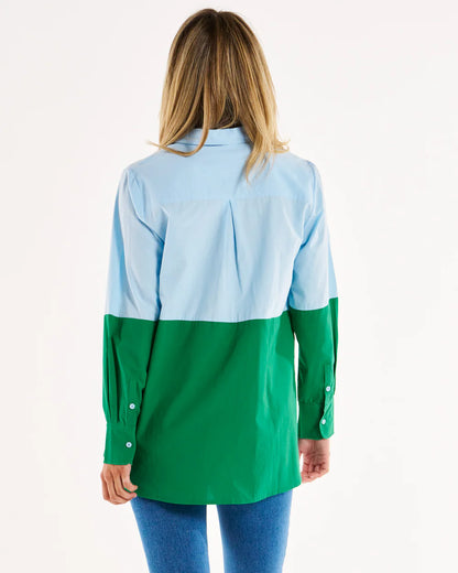 Splice Shirt - Green &amp; Blue