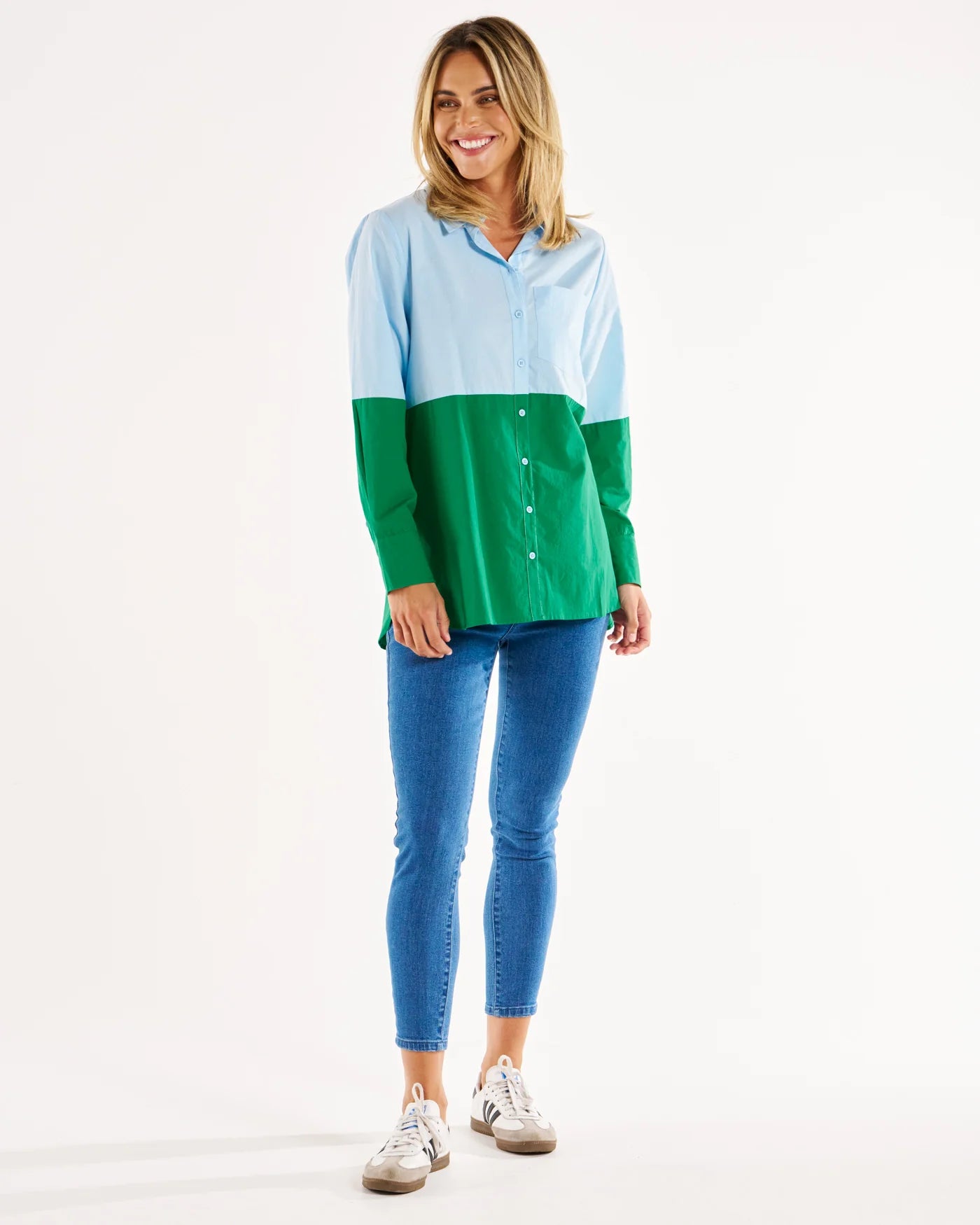 Splice Shirt - Green &amp; Blue