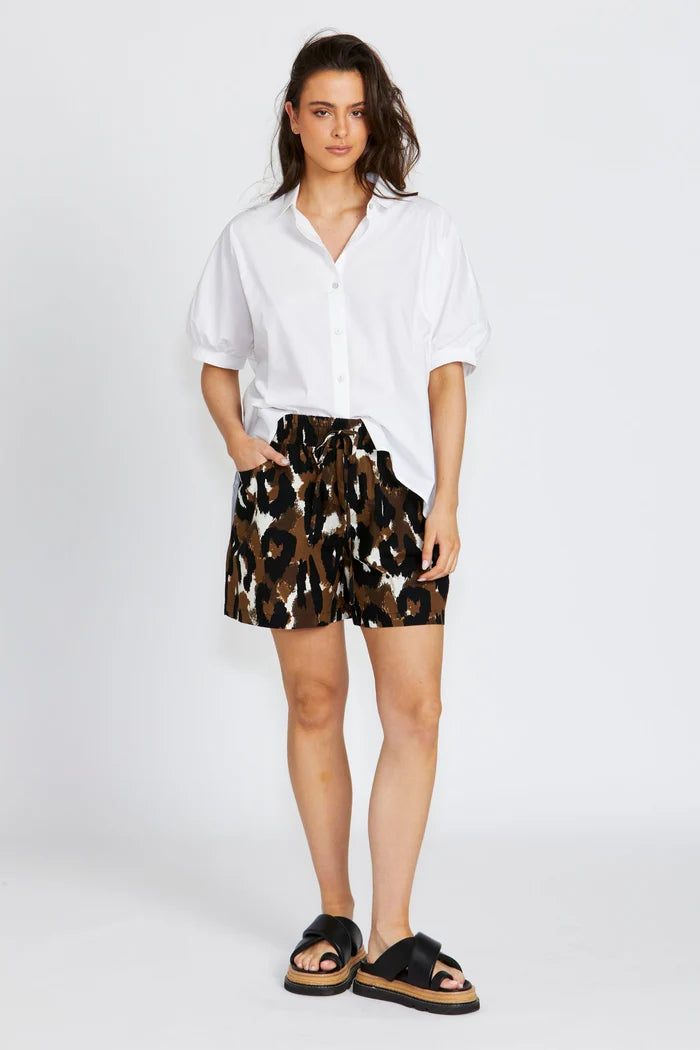 Ella Wide Leg Shorts - Animal Print