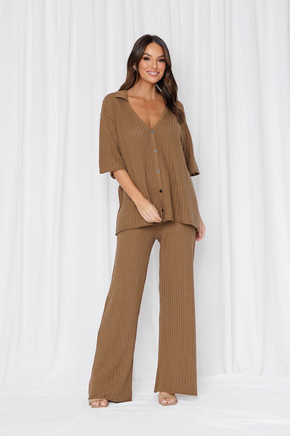 Ellery Cotton Knitted Shirt - Mocha