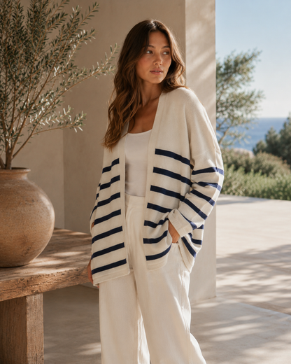 Emy Cardigan - Blue/White Stripe