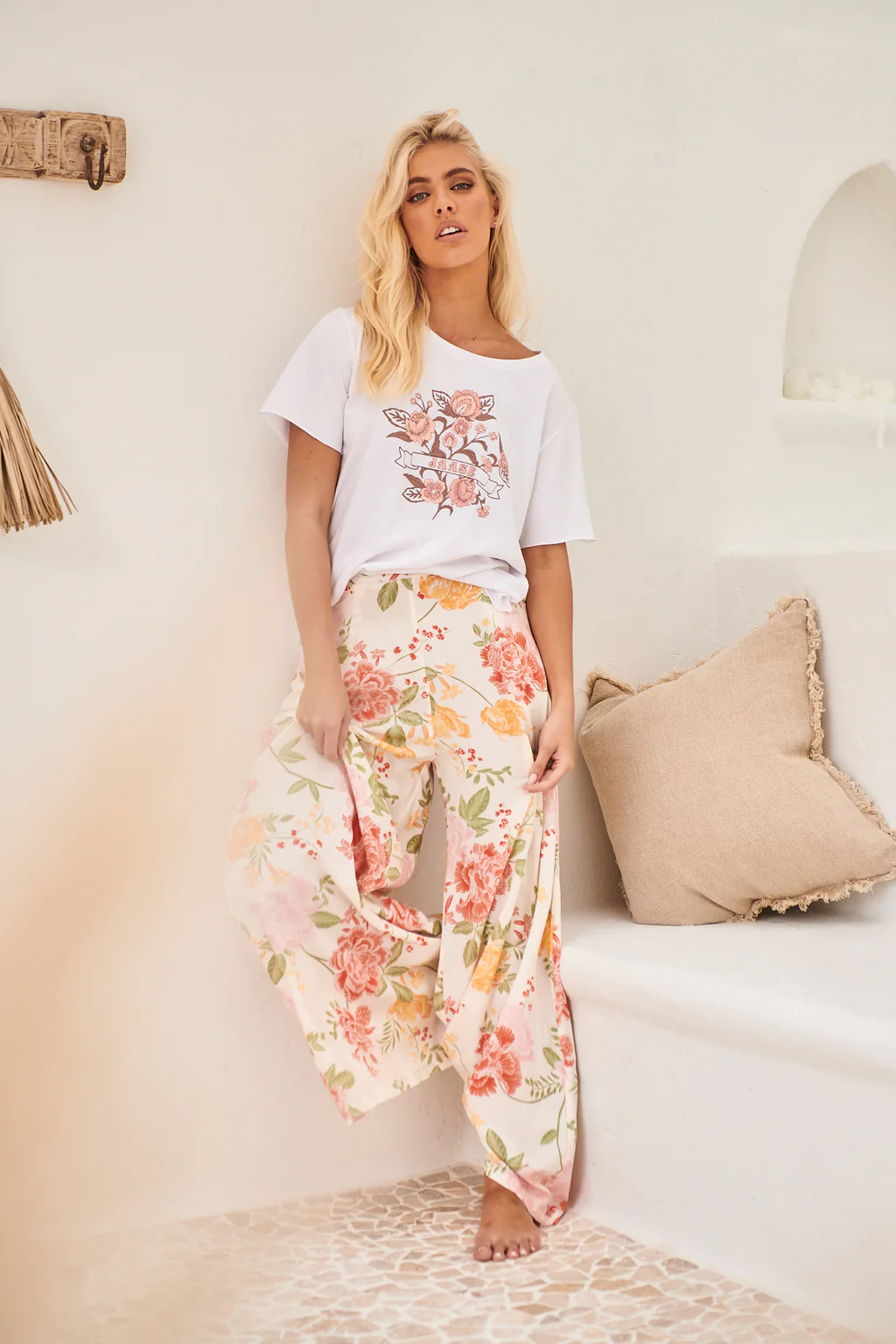 Lotus Flower Tee - White