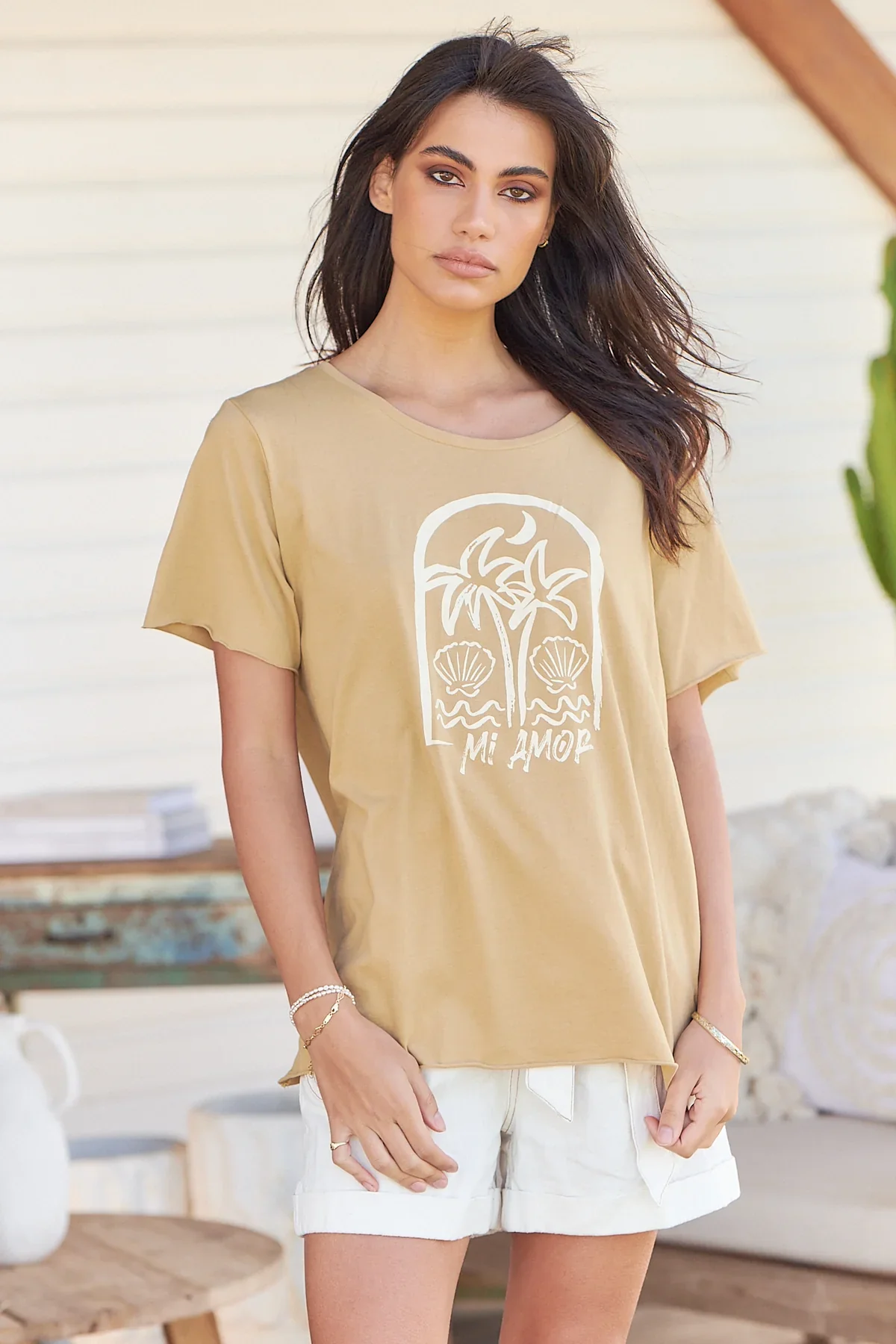 Mi Amor Tee - Caramel