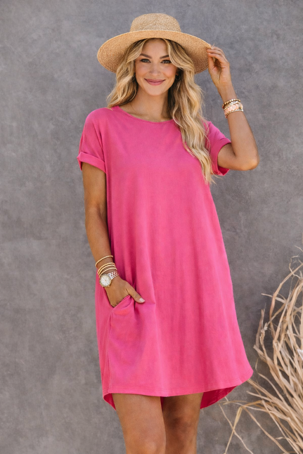 Maxine TShirt Dress - Azalea